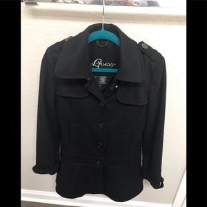 Guess Black fit and flare peacoat